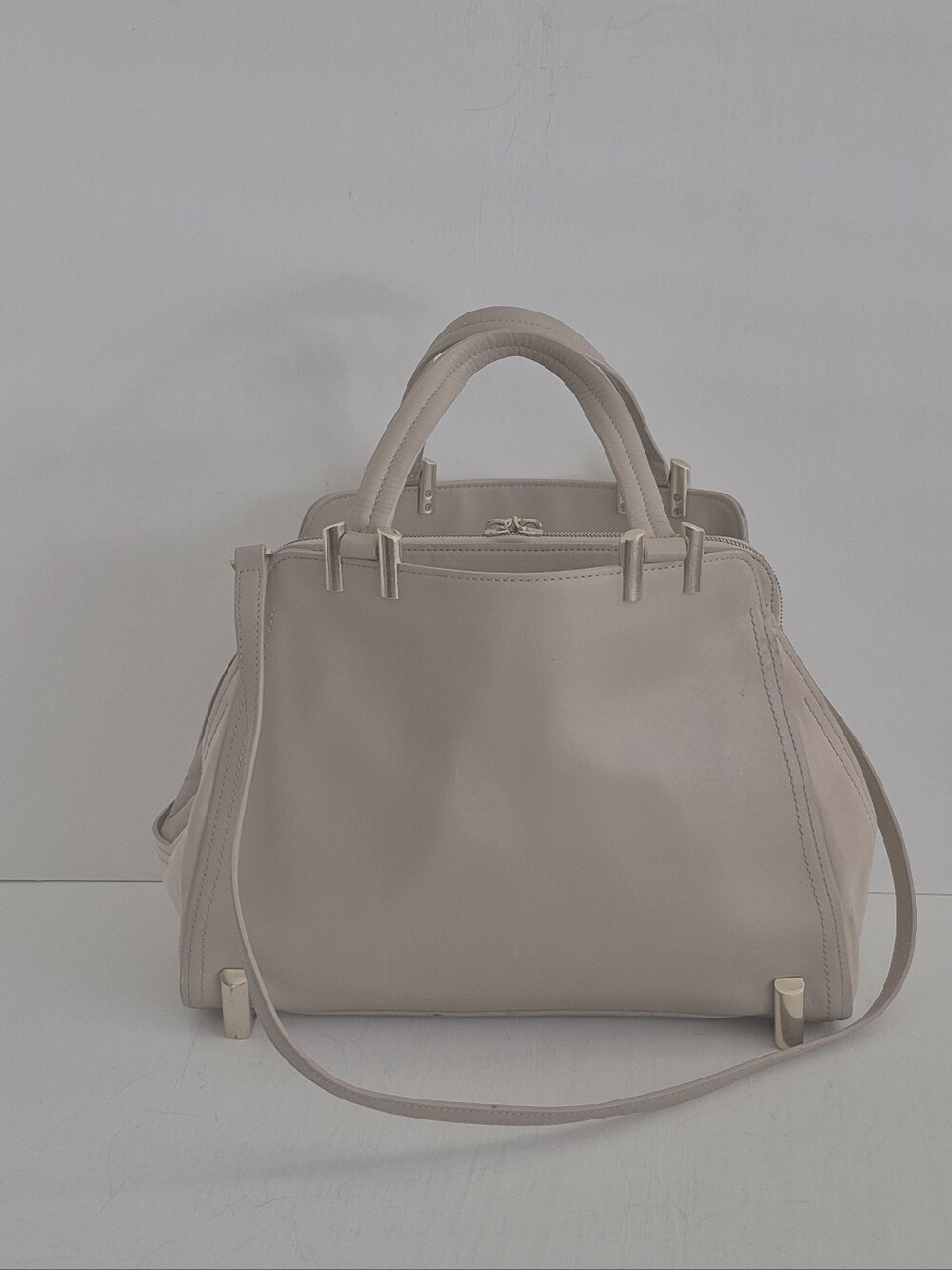 Zac Posen Daphne Taupe Structured Satchel with Detachable Shoulder Strap - Picture 5 of 15